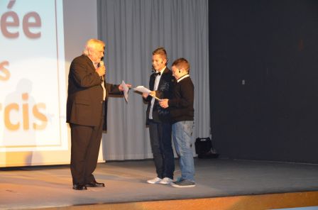 Soirée des Mercis 2012 - Faustin et à Léo, Conseillers Municipaux Juniors, nov. 2012 Soirée des Mercis 2012 - Faustin et à Léo, Conseillers Municipaux Juniors