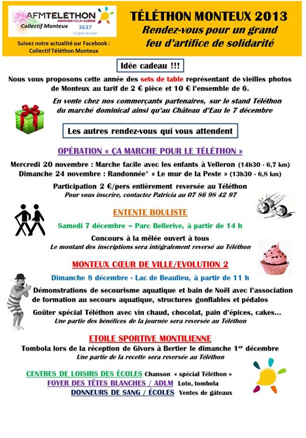 programme téléthon monteux 2013, nov. 2013 programme téléthon monteux 2013