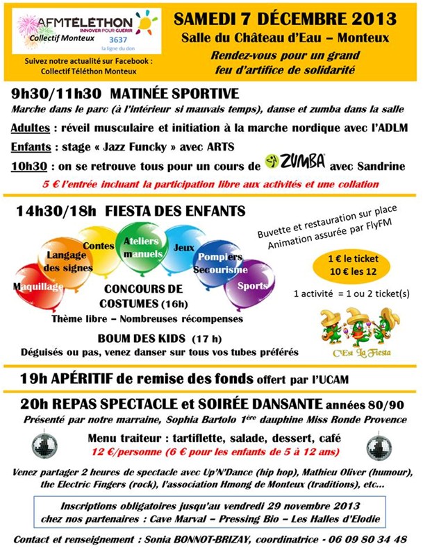 programme téléthon monteux 2013, nov. 2013 programme téléthon monteux 2013